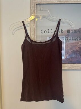 Size Small L.e.i Brown Lace-Trim Women's Tank Top